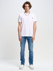 Koszulka męska z kieszonką biała Carbon 101. Białe t-shirty męskie BIG STAR, l, z aplikacjami, z bawełny, bez kołnierzyka, bez ramiączek. Za 119.99 zł.