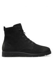 ECCO Trzewiki Bella 282003 02001 Czarny. Czarne botki damskie ecco, bez wzorów, z nubiku, bez obcasa, na płaskiej podeszwie, bez zapięcia. Za 609.99 zł.