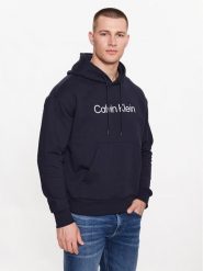 Calvin Klein Bluza Hero K10K111345 Granatowy Regular Fit. Niebieskie bluzy męskie Calvin Klein, m, bez wzorów, z bawełny, bez ramiączek, bez kaptura. Za 289.99 zł.