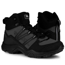 Buty zimowe męski trekkingowe DK SPIRIT HIGH SOFTSHELL. Czarne trekkingi męskie DK, na zimę, z softshellu, bez zapięcia. Za 199.00 zł.