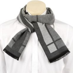 Szalik Męski Ciepły Miękki Szal Gładki Elegancki Mes-Jed-143 : Kolory - Czarny. Czarne szaliki męskie bez wzorów, z materiału. Za 36.99 zł.