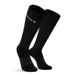 Podkolanówki do gry w padla Padel Siroko Contour Black. Czarne skarpetki damskie SIROKO, bez wzorów, z materiału. Za 64.00 zł.