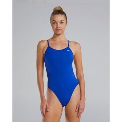 Strój pływacki damski TYR Cutoutfit Swimsuit. Niebieskie bikini TYR, bez wzorów. Za 129.99 zł.