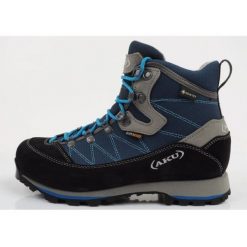 Buty Aku Trekker Wide Gore-tex 978W208 niebieskie. Niebieskie obuwie trekkingowe damskie z gore-texu, przed kolano, bez zapięcia. Za 896.50 zł.