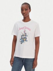 JOOP! Jeans T-Shirt Trinessa 30102434 Biały Regular Fit. Białe t-shirty damskie JOOP! Jeans, xs, bez wzorów, z bawełny, bez kołnierzyka, bez ramiączek. Za 379.99 zł.