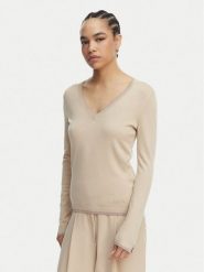 Liu Jo Sweter WA6282 MS49I Beżowy Regular Fit. Brązowe swetry nierozpinane damskie Liu Jo, xl, bez wzorów, z wiskozy, bez kołnierzyka, bez ramiączek. Za 389.99 zł.