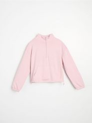 Miękka bluza z domieszką wiskozy - różowy. Czerwone bluzy damskie Sinsay, l, bez wzorów, z wiskozy, bez ramiączek, bez kaptura. Za 59.99 zł.