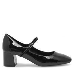 Półbuty Jenny Fairy. Czarne półbuty damskie Jenny Fairy, bez wzorów, bez obcasa, na obcasie, bez zapięcia. Za 129.99 zł.