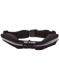 Ukryta nerka WINGS z elastycznym paskiem BLACK. Czarne saszetki i nerki męskie Wings, bez wzorów, z materiału. Za 29.90 zł.