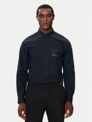 Armani Exchange Koszula 6DZC20 ZNXLZ Granatowy Regular Fit. Niebieskie koszule męskie Armani Exchange, m, bez wzorów, z bawełny, bez kołnierzyka, bez ramiączek. Za 239.99 zł.