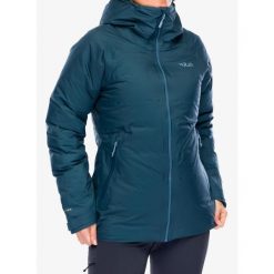 Kurtka puchowa damska Rab Valiance Jacket. Niebieskie kurtki sportowe damskie RAB, l, bez wzorów, z puchu, bez ramiączek, bez kaptura, trekkingowe. Za 1,164.99 zł.