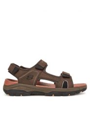 Skechers Sandały Tresmen-Hirano 204106/CHOC Brązowy. Brązowe sandały męskie Skechers, bez wzorów, ze skóry, bez zapięcia. Za 199.99 zł.