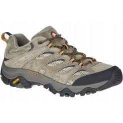 Buty trekkingowe męskie Merrel Moab 3. Brązowe buty zimowe męskie Merrell, bez wzorów, z tkaniny, bez obcasa, bez zapięcia. Za 459.99 zł.