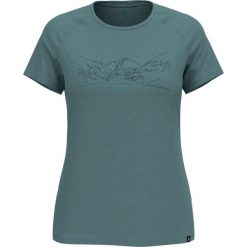 Koszulka z krótkim rękawem damska ODLO Ascent PW 130 Run. Bike. Hike. Niebieskie bluzki damskie ODLO, s, bez wzorów, sportowe, bez kołnierzyka, bez ramiączek. Za 379.99 zł.