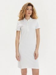 Lacoste Sukienka codzienna EF5473 Biały Slim Fit. Białe sukienki damskie Lacoste, na co dzień, bez wzorów, z bawełny, bez kołnierzyka, bez ramiączek, proste. Za 439.99 zł.