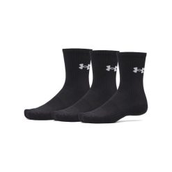 Under Armour UA PERFORMANCE COTTON 3P CRW Skarpety męskie. Czarne skarpety męskie Under Armour, bez wzorów, z bawełny. W wyprzedaży za 55.99 zł.