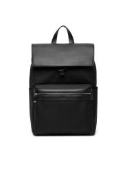 Calvin Klein Plecak Contrast Flap Backpack LV04D3030G Czarny. Czarne plecaki męskie Calvin Klein, bez wzorów, ze skóry. Za 449.99 zł.