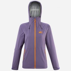 Kurtka przeciwdeszczowa damska Millet Fitz Roy Jkt W. Fioletowe kurtki sportowe damskie Millet, s, bez wzorów, bez ramiączek, bez kaptura, trekkingowe. Za 799.00 zł.