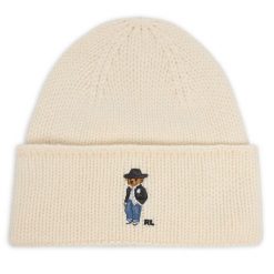 Czapka Polo Ralph Lauren. Białe czapki męskie Polo Ralph Lauren, na zimę, bez wzorów. Za 419.99 zł.