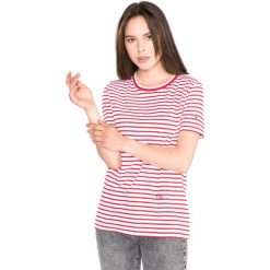 Tommy Hilfiger Essential Koszulka Czerwony Biały. Białe bluzki damskie Tommy Hilfiger, s, bez wzorów, z bawełny, bez kołnierzyka, bez ramiączek. Za 188.95 zł.