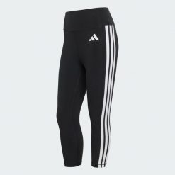 Legginsy 3/4 Optime Essentials Workout 3-Stripes. Białe legginsy damskie Adidas, bez wzorów, z dzianiny. Za 179.00 zł.