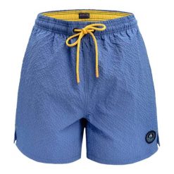 Luźne Spodenki Kąpielowe (Plażowe) - PAKO JEANS - Niebieskie. Niebieskie kąpielówki męskie Pako Jeans, xl, bez wzorów, z jeansu. Za 107.00 zł.
