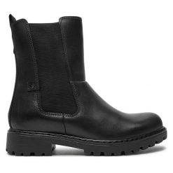 Botki Josef Seibel. Czarne botki damskie Josef Seibel, bez wzorów, bez obcasa, na płaskiej podeszwie, bez zapięcia. Za 419.99 zł.