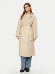 Calvin Klein Trencz 00040WL546 Beżowy Regular Fit. Brązowe płaszcze damskie Calvin Klein, xxl, bez wzorów, z bawełny, bez kołnierzyka, bez kaptura. Za 639.99 zł.