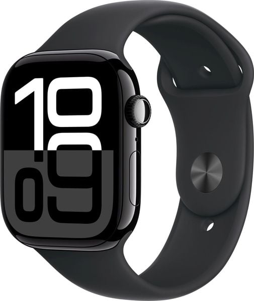 Smartwatch Apple Watch 10 GPS 46mm Jet Black Alu S/M Czarny (MWWP3QN/A). Czarne zegarki smartwatch Apple, bez wzorów. Za 2,147.16 zł.