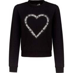 Bluza LOVE MOSCHINO. Czarne bluzy damskie Love Moschino, bez wzorów, z dzianiny, bez ramiączek, bez kaptura. W wyprzedaży za 355.00 zł.