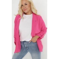 Różowa Marynarka Oreithousa. Czerwone marynarki i żakiety damskie Born2be, bez wzorów, z tkaniny, biznesowe, bez kołnierzyka, bez ramiączek. Za 119.99 zł.