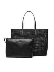 Guess Torebka Brigitta HWWZ72 06240 Czarny. Czarne shopperki damskie Guess, z aplikacjami, ze skóry, bez dodatków. Za 649.99 zł.