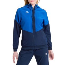 Damska kurtka z kapturem Erima Tracktop Squad. Niebieskie kurtki sportowe damskie Erima, m, bez wzorów, bez ramiączek, z kapturem, do piłki ręcznej. W wyprzedaży za 154.50 zł.