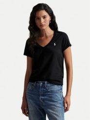 Polo Ralph Lauren T-Shirt 211B14611009 Czarny Regular Fit. Czarne t-shirty damskie Polo Ralph Lauren, xs, bez wzorów, bez kołnierzyka, bez ramiączek. Za 399.99 zł.