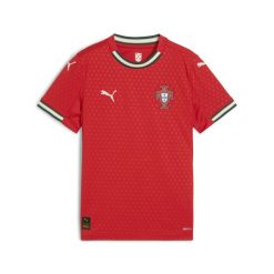 Młodzieżowa koszulka domowa Portugalia 2025 PUMA. Brązowa bluzki damskie Puma, m, bez wzorów, młodzieżowe, bez kołnierzyka, bez ramiączek. Za 329.00 zł.