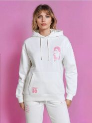 Bluza z kapturem The Moomins - kremowy. Białe bluzy damskie Sinsay, l, bez wzorów, bez ramiączek, z kapturem. Za 42.99 zł.