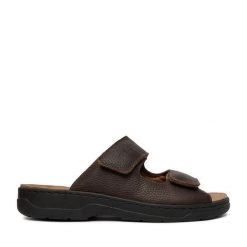 Klapki Rieker. Brązowe klapki męskie Rieker, bez wzorów, bez zapięcia. Za 349.99 zł.