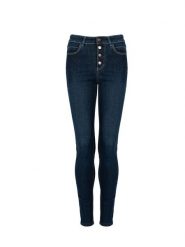 Guess Jeansy "Skinny High" | W2RA28D4KF4 | Kobieta | Niebieski. Niebieskie jeansy damskie Guess, z aplikacjami, z bawełny. W wyprzedaży za 289.00 zł.