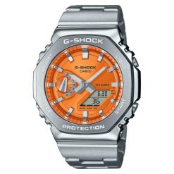 Zegarek Męski Casio G-Shock OAK G-STEEL VIVID ORANGE. Szare zegarki męskie Casio, bez wzorów. W wyprzedaży za 1,150.10 zł.