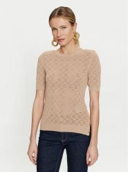 Guess Sweter Belle W4GR15 Z36O0 Beżowy Regular Fit. Brązowe swetry nierozpinane damskie Guess, s, z aplikacjami, z syntetyku, bez kołnierzyka, bez ramiączek. Za 379.99 zł.
