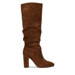 Kozaki LAUREN RALPH LAUREN. Brązowe kozaki damskie Lauren Ralph Lauren, bez wzorów, bez obcasa, na słupku, bez zapięcia. Za 1,159.00 zł.
