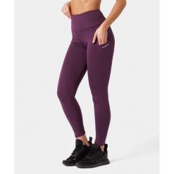 Legginsy z kieszeniami Carpatree Libra fioletowe. Fioletowe legginsy damskie Carpatree, bez wzorów, z materiału. Za 149.99 zł.