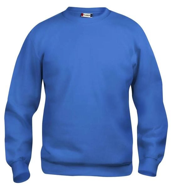 Clique Basic Roundneck Junior blu królewski bluza junior – royal blue. Niebieskie bluzy damskie CLIQUE, bez wzorów, z bawełny, bez ramiączek, bez kaptura. Za 139.12 zł.