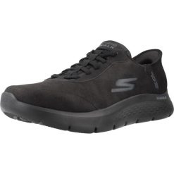 Buty SKECHERS SLIP - INS GO WALK FLEX - SMOOT Czarny. Czarne buty zimowe męskie Skechers, bez wzorów, z tkaniny, bez obcasa, bez zapięcia. Za 359.99 zł.