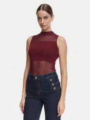 Morgan Top 252-MJULIE Bordowy Slim Fit. Czerwone topy damskie Morgan, xl, bez wzorów, z syntetyku, bez kołnierzyka, bez ramiączek. Za 209.99 zł.