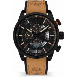 Zegarek Męski Timberland TDWGF2102603. Czarne zegarki męskie Timberland, bez wzorów, z materiału, ze stali. Za 1,079.80 zł.