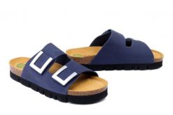 DR. BRINKMANN 700802-05 blau, klapki damskie. Niebieskie klapki damskie Dr. Brinkmann, na lato, bez wzorów, ze skóry, bez obcasa, bez zapięcia. Za 263.42 zł.