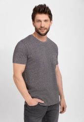 T-shirt z kieszonką T-MEIL. Szare t-shirty męskie Volcano, l, bez wzorów, z bawełny, bez kołnierzyka, bez ramiączek. Za 69.99 zł.