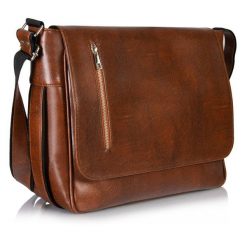 Torba męska Tizano brązowa TM16 -E3. Brązowe torby na laptopa damskie TIZANO, bez wzorów, z materiału. Za 170.00 zł.