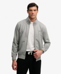Superdry Essential Logo Track Top – luźna bluza z recyklingowanego materiału. Szare bluzy damskie Superdry, m, bez wzorów, z bawełny, eleganckie, bez ramiączek, bez kaptura. Za 326.10 zł.